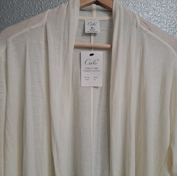 NWT Cielo Ivory Open Front Wrap/Cardigan Size XL - Picture 7 of 13